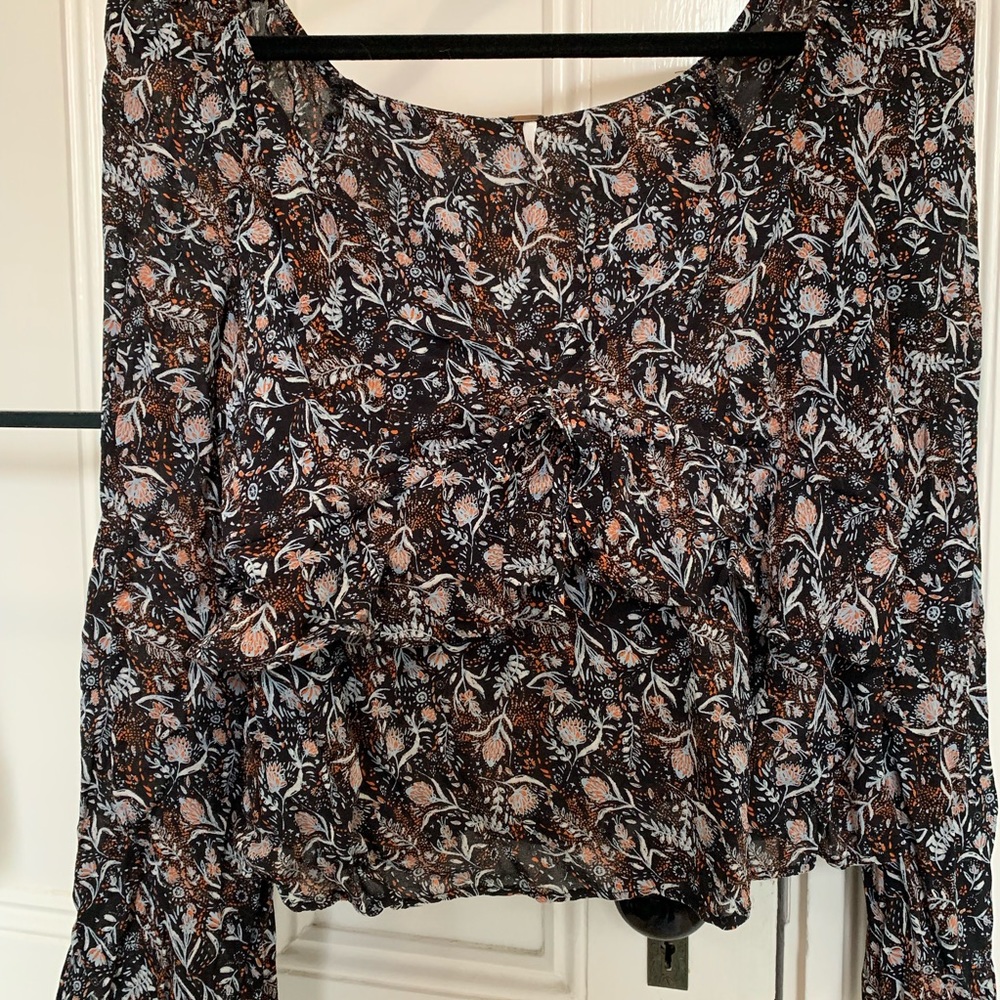 Floral Free People Top with Ruffles